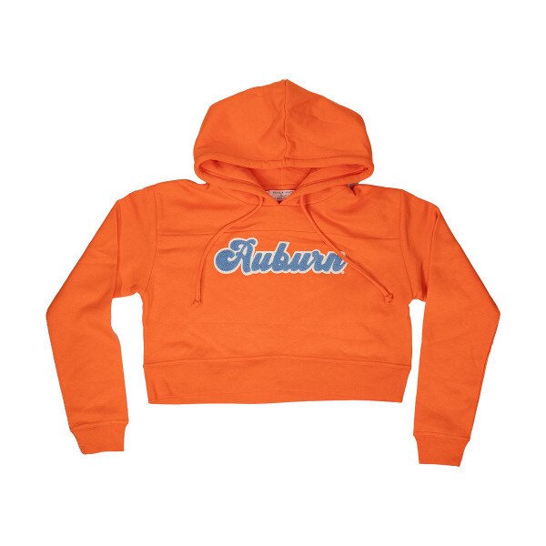 orange Auburn chenille cropped hood